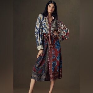 NWT FARM RIO MIX MIDI SHIRT DRESS - Sz L